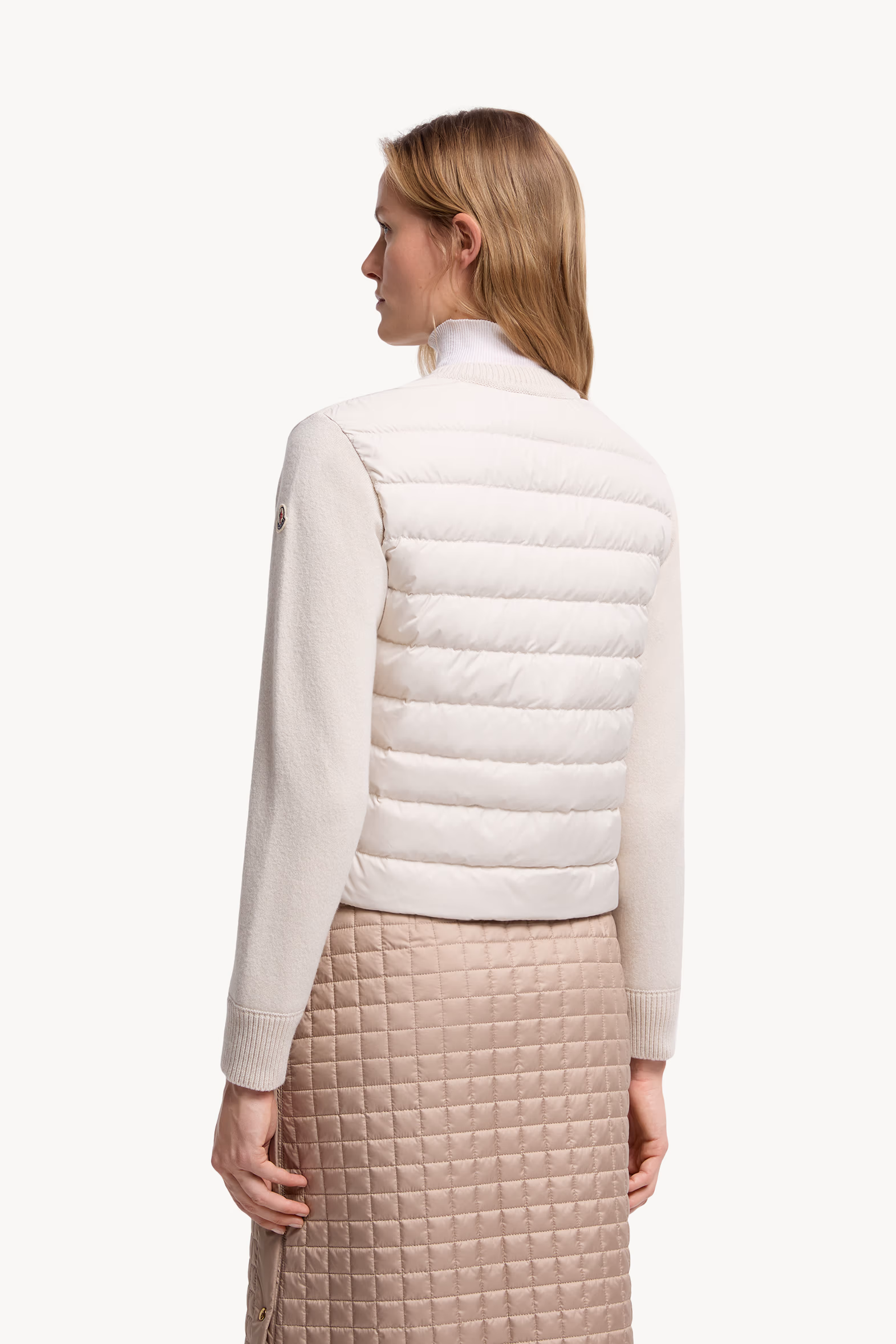 Cardigan matelassé en laine Femmes Blanc Moncler 5